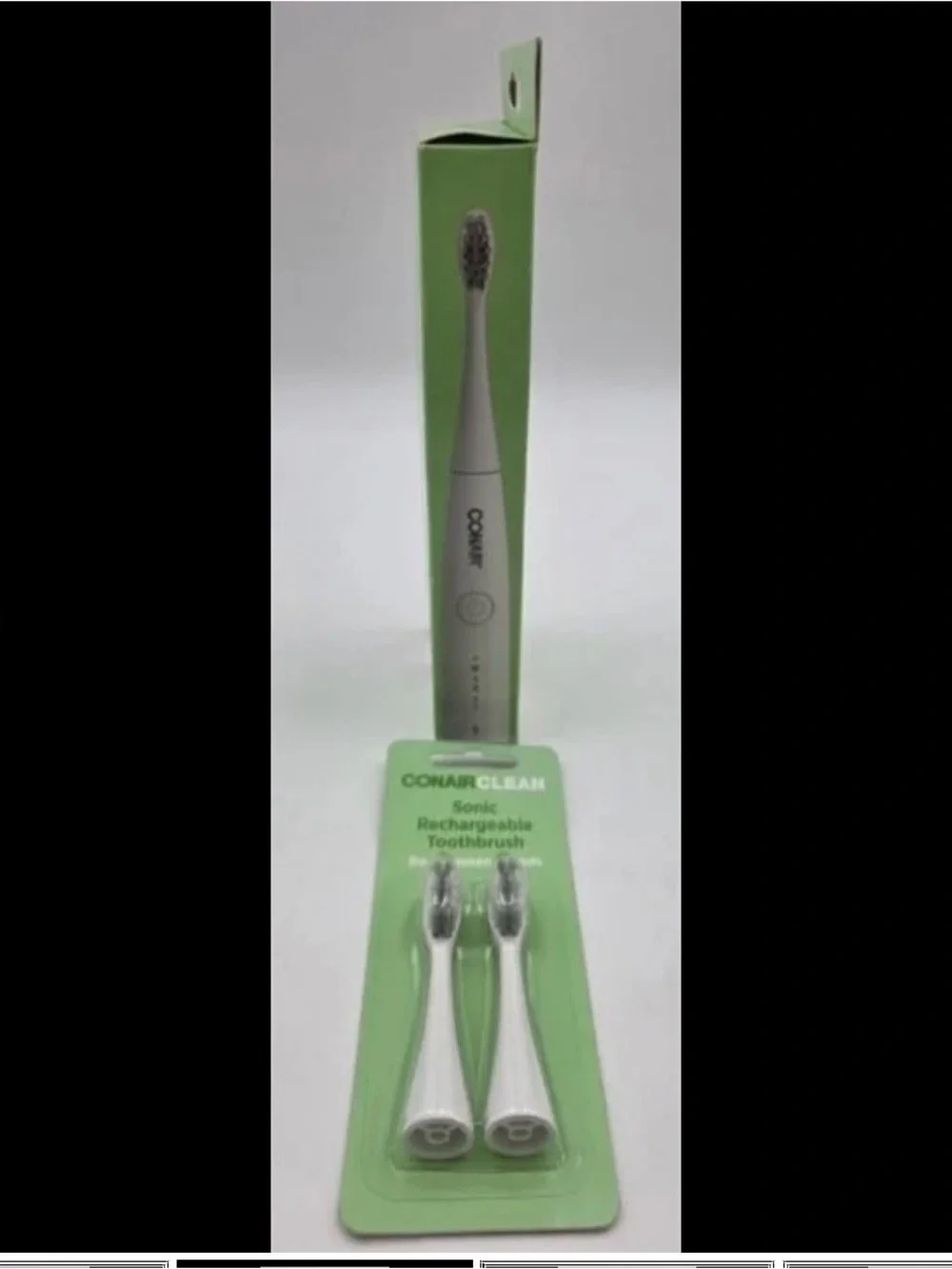 Conair Clean Sonic Rechargeable Toothbrush w/ 2 Replacement Heads NIB